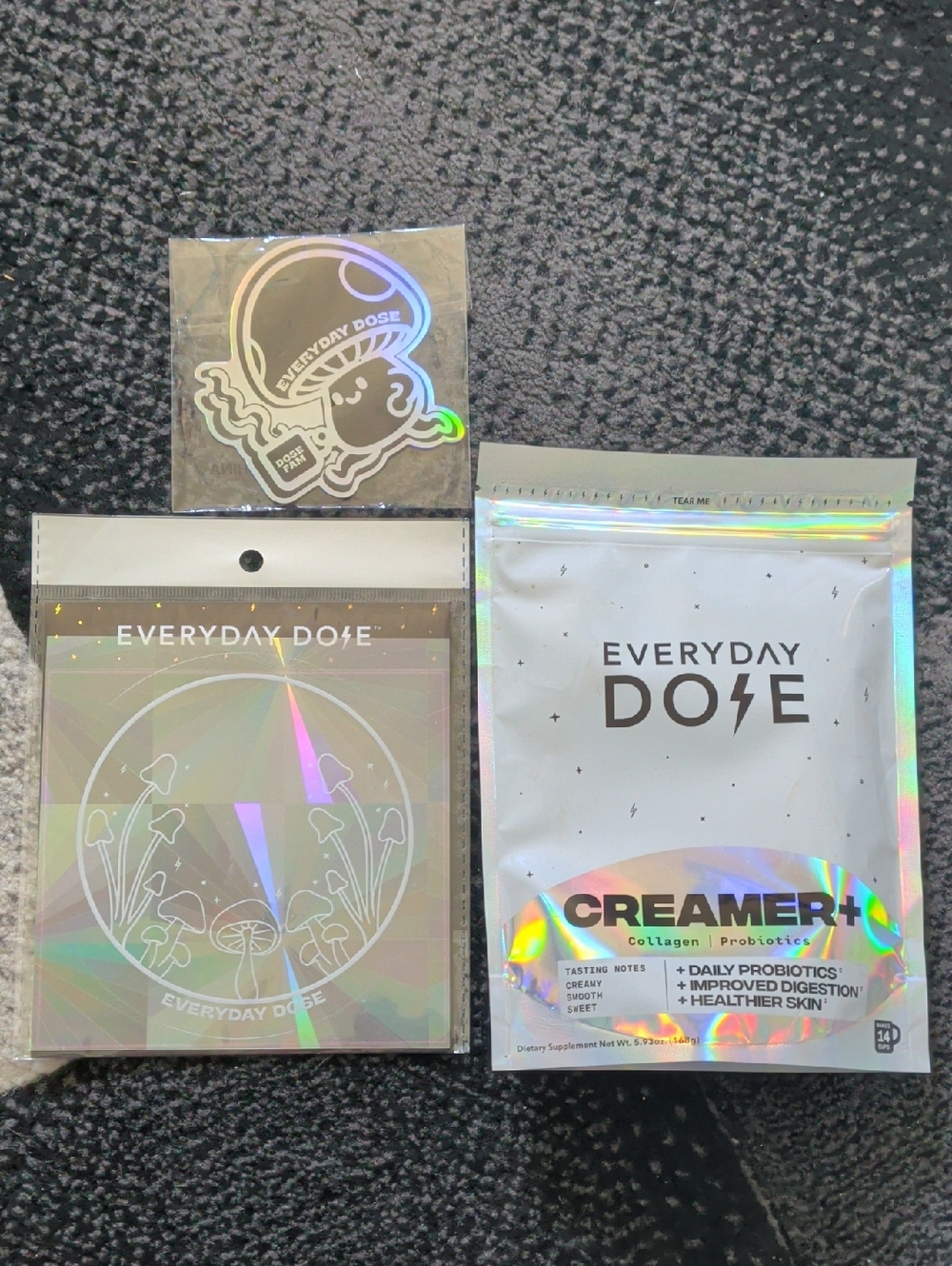Everyday Dose Sticker,  Magnet, Vessel Jar, CREAMER+ Holographic Sealed